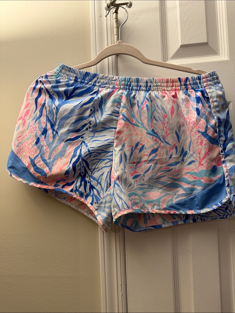 Lilly Pulitzer Blue & Pink Botanical Athletic Shorts